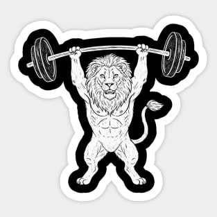 Lion Lifting Weights Gym Strength Fitness Sticker